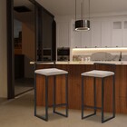 Banqueta Decorativa Jasmine Base Preto Suede Cappuccino G41 -