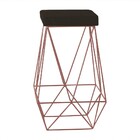 Banqueta Decorativa Kathy Base Bronze Suede Marrom G41 - Gran