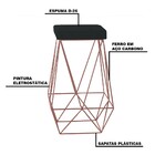 Banqueta Decorativa Kathy Base Bronze Suede Preto G41 - Gran