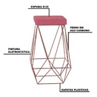 Banqueta Decorativa Kathy Base Bronze Suede Rosa G41 - Gran B