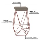 Banqueta Decorativa Kathy Base Bronze Veludo Cinza G41 - Gran