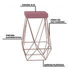 Banqueta Decorativa Kathy Base Bronze Veludo Rosê G41 - Gran