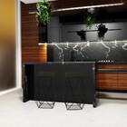 Banqueta Decorativa Kathy Base Preta Suede Marrom G41 - Gran