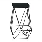 Banqueta Decorativa Kathy Base Preta Veludo Preto G41 - Gran