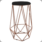 Banqueta Decorativa Para Cozinha Hexágonal Aramado Base Bronz