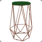 Banqueta Decorativa Para Cozinha Hexágonal Aramado Base Bronz