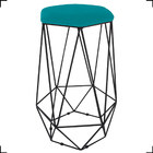 Banqueta Decorativa Para Cozinha Hexágonal Aramado Base Preta