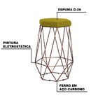 Banqueta Decorativa Rubel Base Bronze Suede Amarelo G41 - Gra