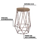 Banqueta Decorativa Rubel Base Bronze Suede Cappuccino G41 -