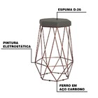 Banqueta Decorativa Rubel Base Bronze Veludo Cinza G41 - Gran