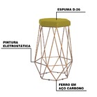 Banqueta Decorativa Rubel Base Gold Suede Amarelo G41 - Gran