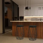 Banqueta Decorativa Rubel Base Preta Suede Marrom G41 - Gran