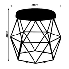 Banqueta Decorativa Sala De Estar Atom Couro Preto G34 - Gran