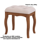 Banqueta Decorativa Sala De Estar Lizz Linho Bege G42 - Gran