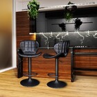 Banqueta Decorativa Sala E Cozinha Born Pu Sintético Preto G5