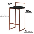 Banqueta Decorativa Selena Base Bronze Veludo Preto G41 - Gra