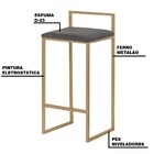 Banqueta Decorativa Selena Base Gold Suede Cinza G41 - Gran B