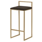 Banqueta Decorativa Selena Base Gold Suede Marrom G41 - Gran