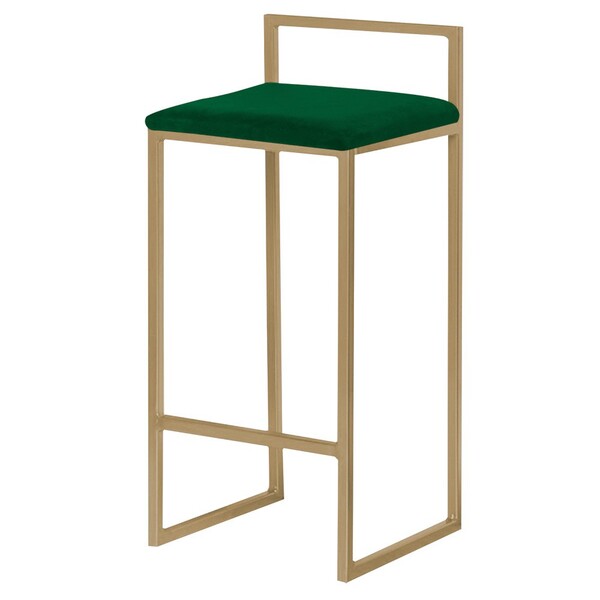 Banqueta Decorativa Selena Base Gold Suede Verde G41 - Gran B