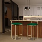 Banqueta Decorativa Selena Base Gold Suede Verde G41 - Gran B