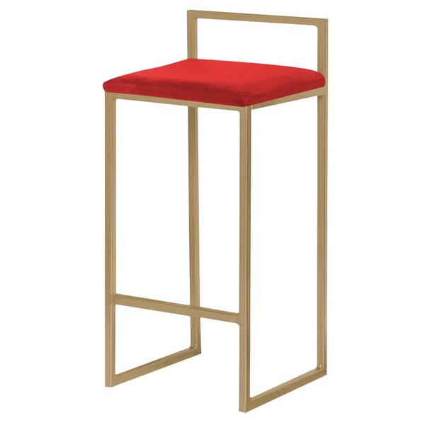 Banqueta Decorativa Selena Base Gold Suede Vermelho G41 - Gra