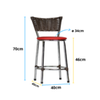 Banqueta Desing Moderno Baixa Acabamento Cromada Juncada Luxo