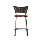 Banqueta Desing Moderno Baixa Acabamento Cromada Juncada Luxo