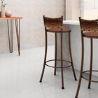 Banqueta Dinamarca Em Couro 88cm X 37cm X 36cm Marrom