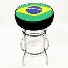 Banqueta Do Brasil Alta Bar Estampa Bandeira Giratória Copa D
