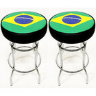Banqueta Do Brasil Alta Bar Estampa Bandeira Giratória Copa D