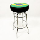 Banqueta Do Brasil Alta Bar Estampa Bandeira Giratória Copa D