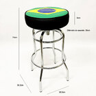 Banqueta Do Brasil Alta Bar Estampa Bandeira Giratória Copa D