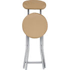 Banqueta Dobrável Com Encosto Cazza Bege