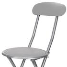 Banqueta Dobrável Com Encosto Em Aço 74cm Cinza