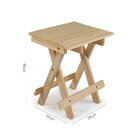 Banqueta Dobrável De Madeira Maciça Bege