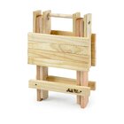 Banqueta Dobrável De Madeira Maciça Bege