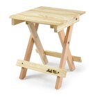 Banqueta Dobrável De Madeira Maciça Bege