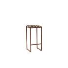 Banqueta Donna Bronze Estampa Triangulo Metal Móveis