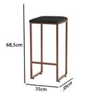 Banqueta Donna Bronze Platinum Decor Suede Preto