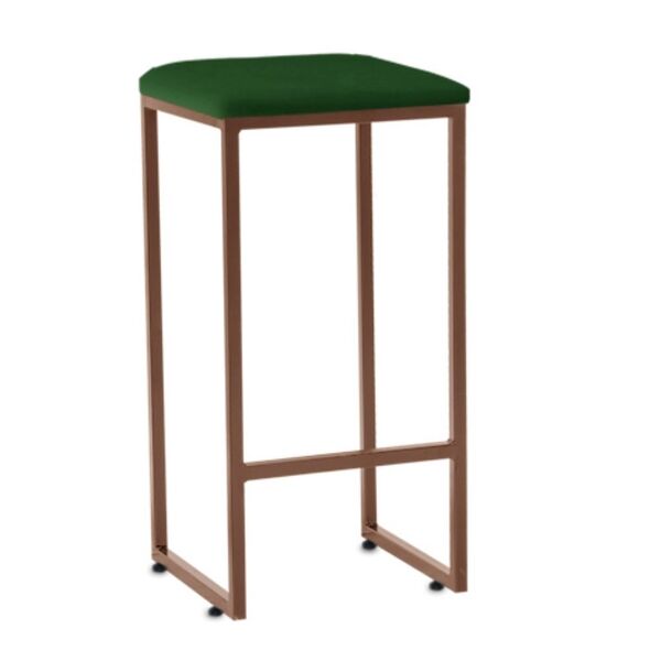 Banqueta Donna Bronze Platinum Decor Suede Verde