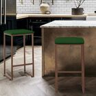 Banqueta Donna Bronze Platinum Decor Suede Verde