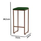 Banqueta Donna Bronze Platinum Decor Suede Verde