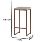 Banqueta Donna Bronze Platinum Decor Veludo Bege