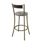 Banqueta Dourada Em Aço E Junco Pequim Floral Amarilis Amarel