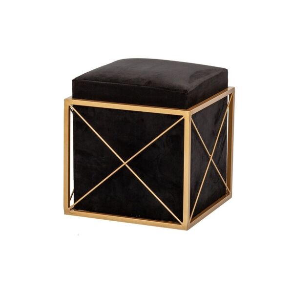 Banqueta Duplo Azul Com Caixa Dourado Premium