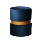 Banqueta Duplo Azul Com Caixa Dourado Premium