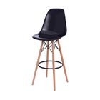 Banqueta Eames Base Eiffel Madeira Preta