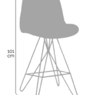 Banqueta Eames Butterfly Courissimo Marrom Base Aço Preto - O