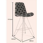 Banqueta Eames Butterfly Daf Mobiliário Azul Jeans/preto