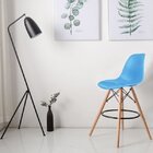 Banqueta Eames Dsw Empório  Azul/madeirado